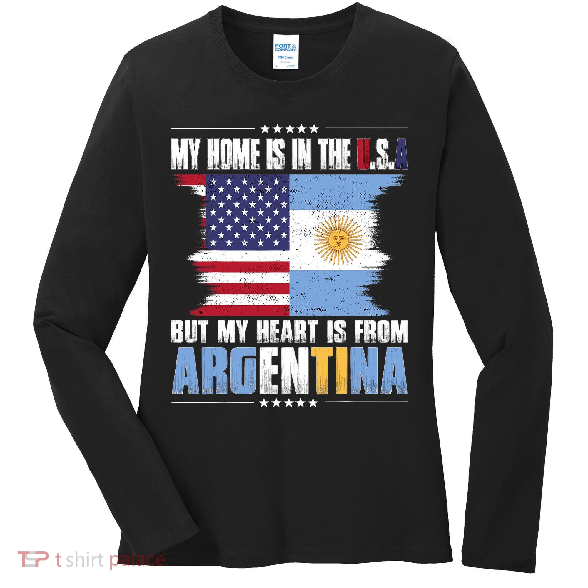 American Grown Patriot Argentinian American from Argentina Women's Long Sleeve Shirt