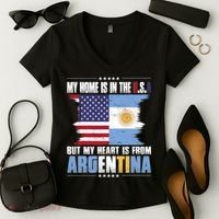 American Grown Patriot Argentinian American from Argentina Women's V-Neck T-Shirt thumb 2