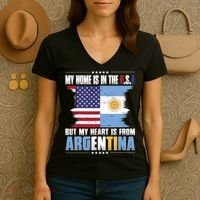 American Grown Patriot Argentinian American from Argentina Women's V-Neck T-Shirt thumb 3