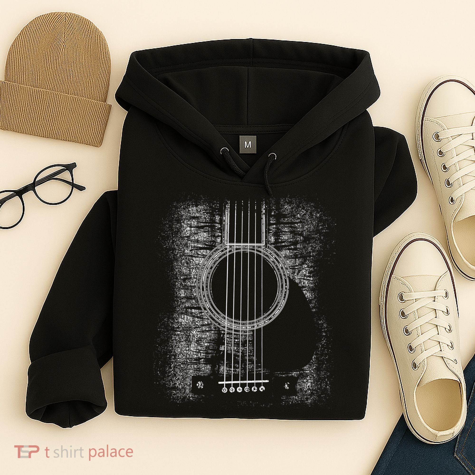 Acoustic Guitar Player Six String Classic Rock & Roll Hoodie