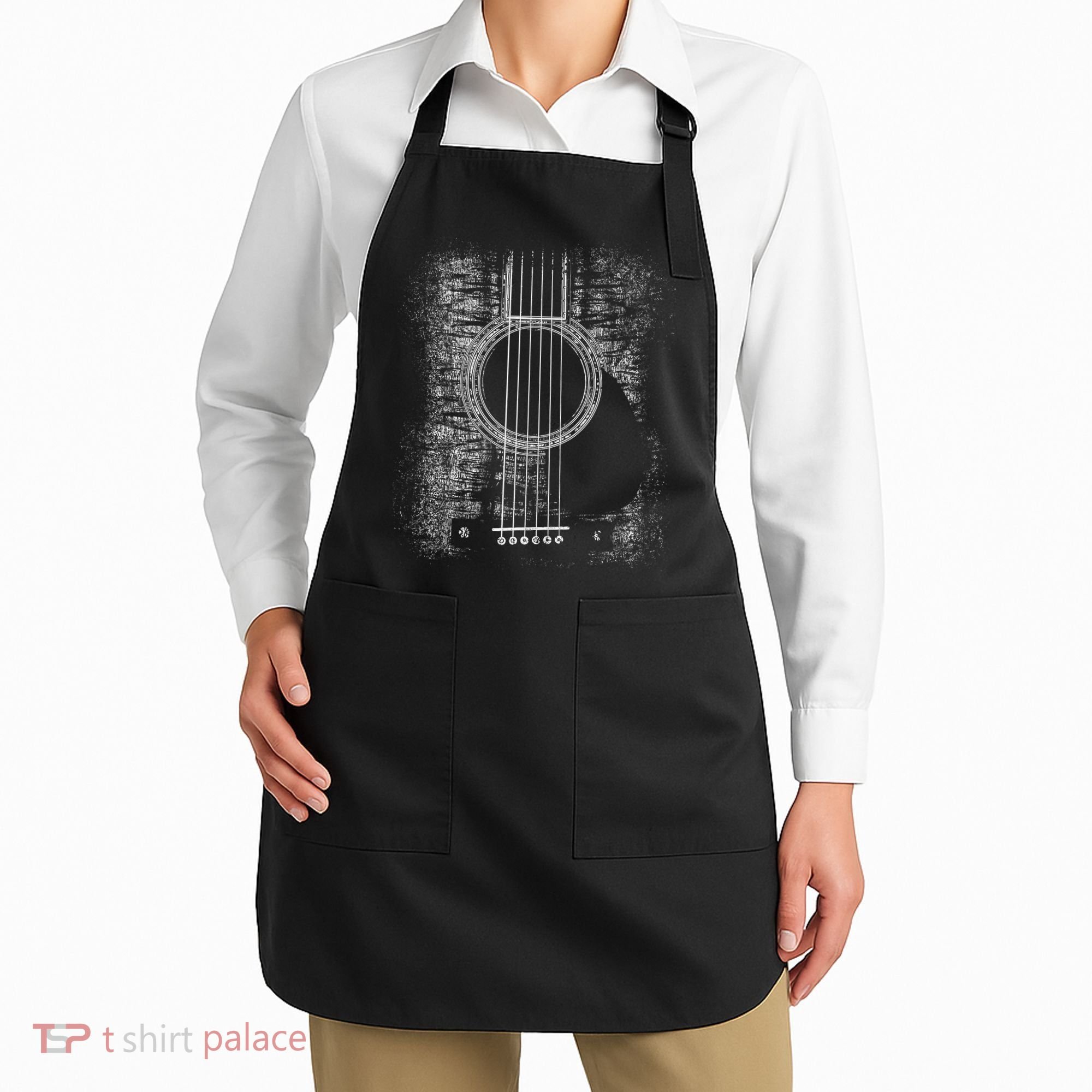 Acoustic Guitar Player Six String Classic Rock & Roll Apron