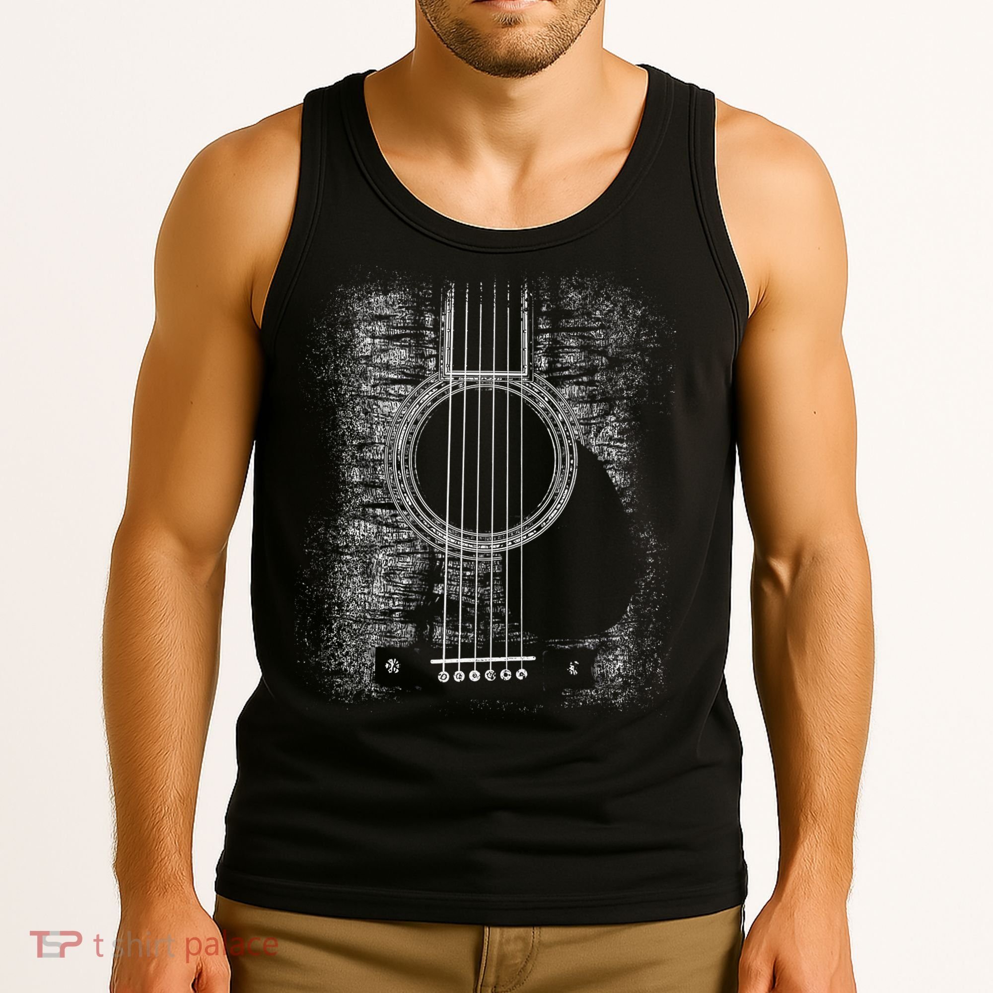 Acoustic Guitar Player Six String Classic Rock & Roll Tank Top