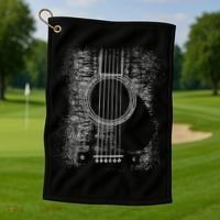 Acoustic Guitar Player Six String Classic Rock & Roll Golf Towel thumb 1