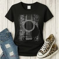 Acoustic Guitar Player Six String Classic Rock & Roll Women's T-Shirt thumb 3