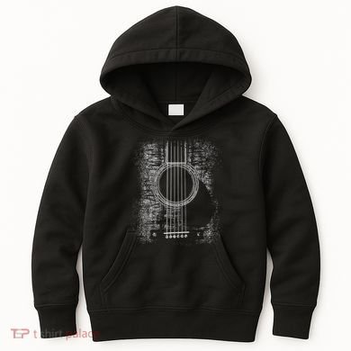 Acoustic Guitar Player Six String Classic Rock & Roll Kids Hoodie