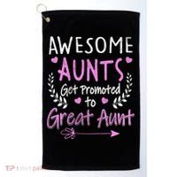Aunts Get Promoted To Great Aunt Cute Golf Towel thumb 0