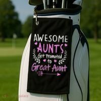 Aunts Get Promoted To Great Aunt Cute Golf Towel thumb 2