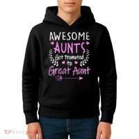 Aunts Get Promoted To Great Aunt Cute Kids Hoodie thumb 4