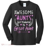 Aunts Get Promoted To Great Aunt Cute Kids Long Sleeve Shirt thumb 0