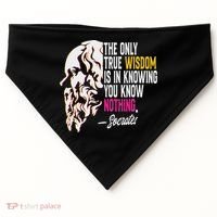 Ancient Greek Philosophy Quote The Only True Wisdom Socrates USA-Made Doggie Bandana thumb 0