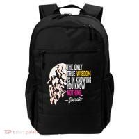 Ancient Greek Philosophy Quote The Only True Wisdom Socrates Backpack thumb 0