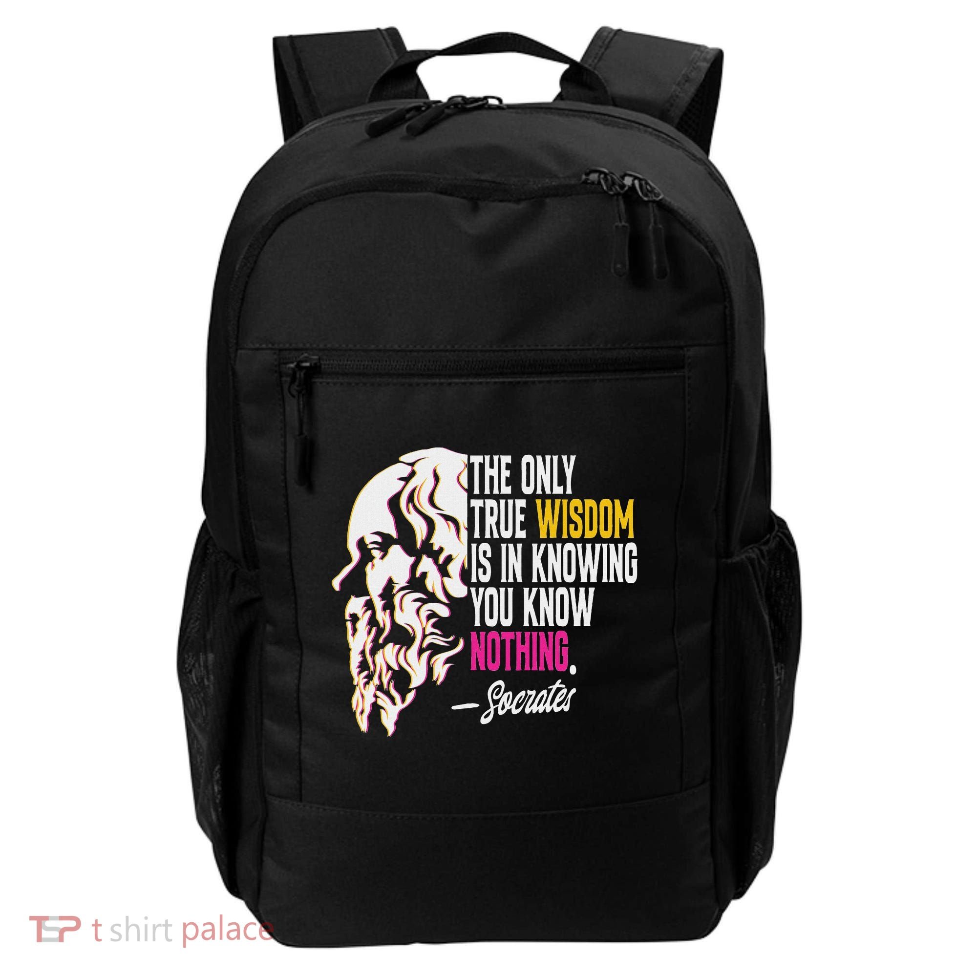 Ancient Greek Philosophy Quote The Only True Wisdom Socrates Backpack
