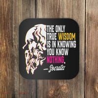 Ancient Greek Philosophy Quote The Only True Wisdom Socrates Coaster thumb 0