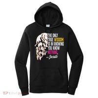 Ancient Greek Philosophy Quote The Only True Wisdom Socrates Women's Hoodie thumb 0