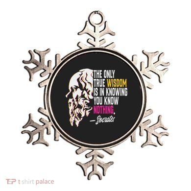 Ancient Greek Philosophy Quote The Only True Wisdom Socrates Ornament