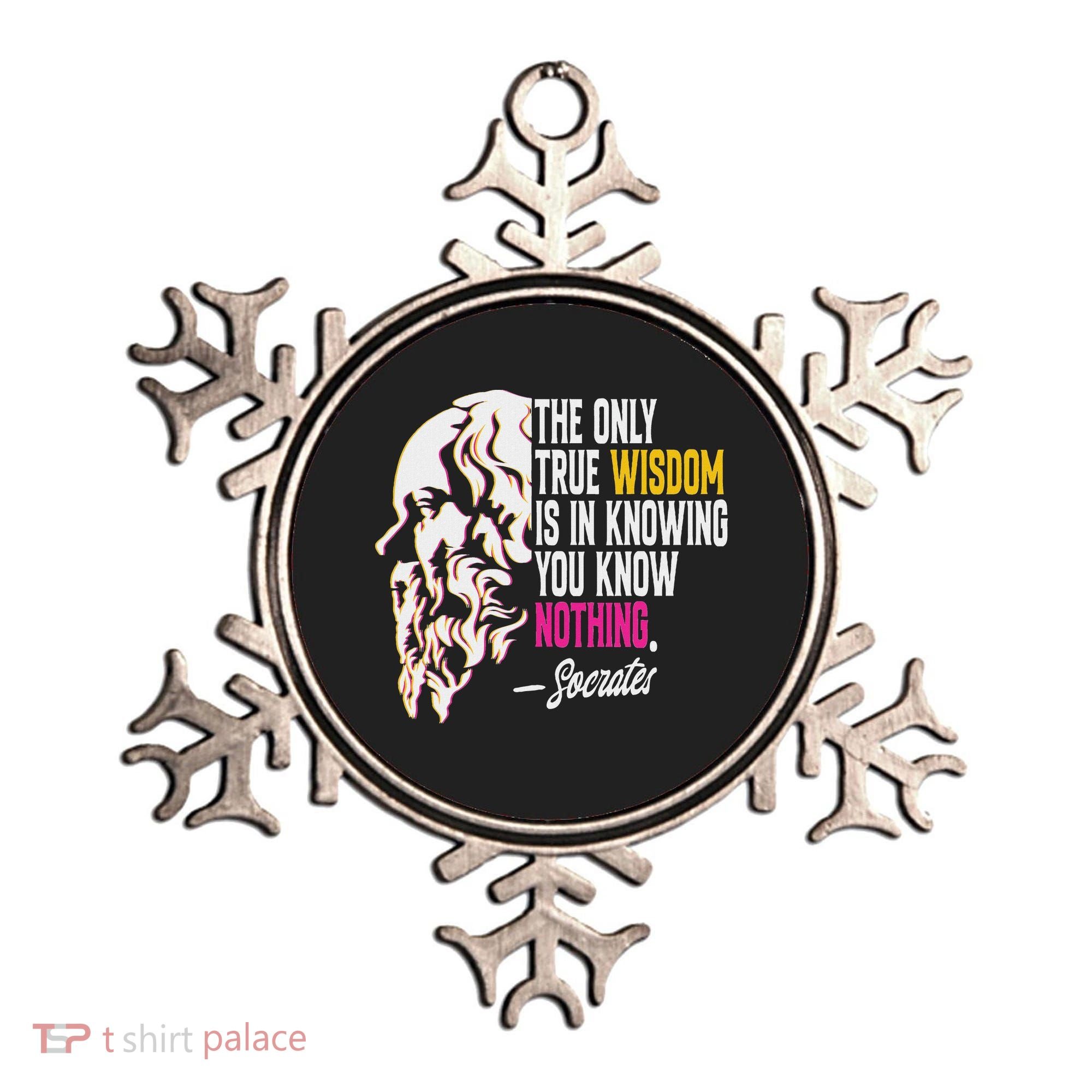 Ancient Greek Philosophy Quote The Only True Wisdom Socrates Ornament