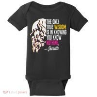 Ancient Greek Philosophy Quote The Only True Wisdom Socrates Baby Bodysuit thumb 0