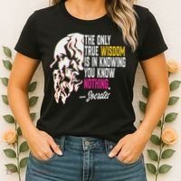 Ancient Greek Philosophy Quote The Only True Wisdom Socrates Women's T-Shirt thumb 2