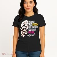 Ancient Greek Philosophy Quote The Only True Wisdom Socrates Women's T-Shirt thumb 4