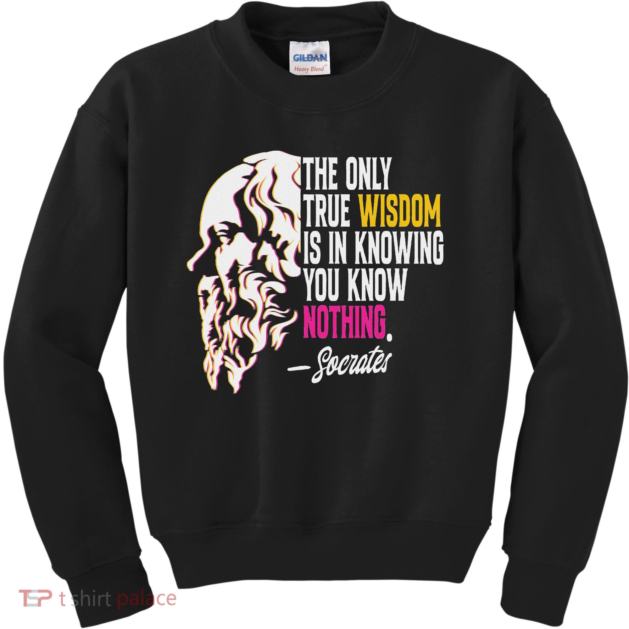 Ancient Greek Philosophy Quote The Only True Wisdom Socrates Kids Sweatshirt