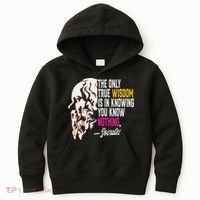 Ancient Greek Philosophy Quote The Only True Wisdom Socrates Kids Hoodie thumb 0