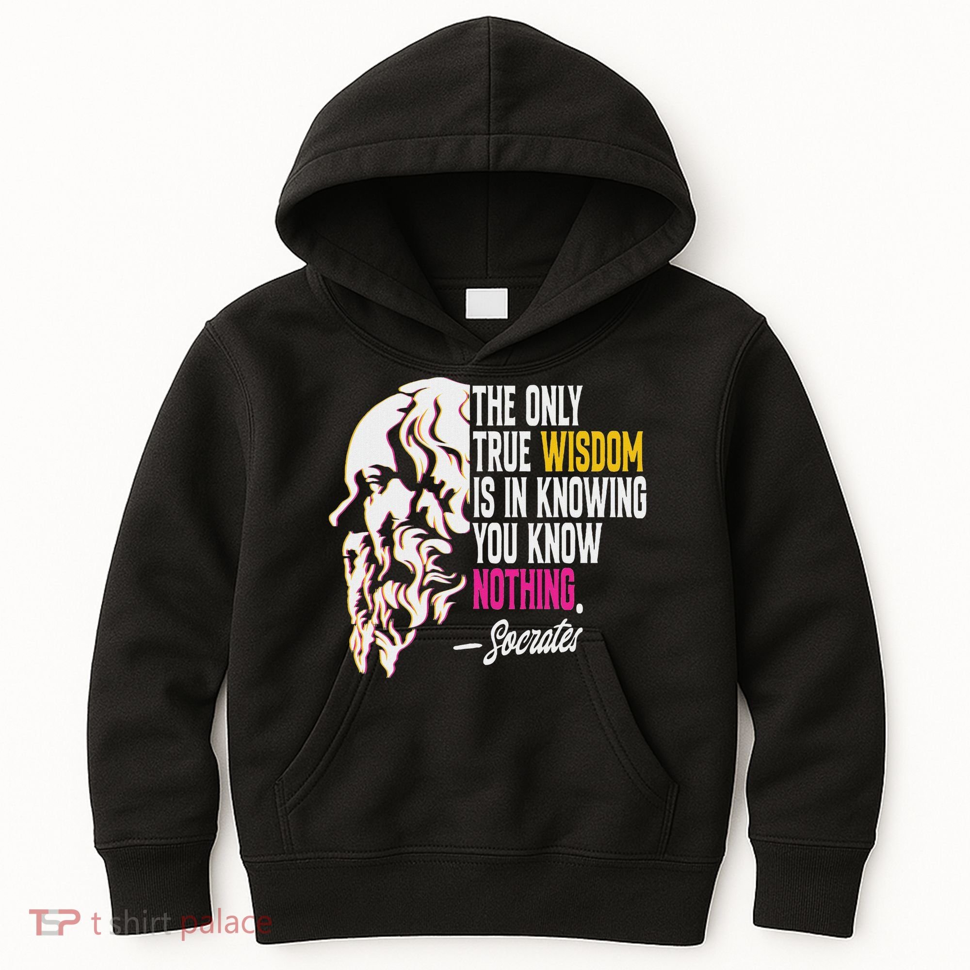 Ancient Greek Philosophy Quote The Only True Wisdom Socrates Kids Hoodie