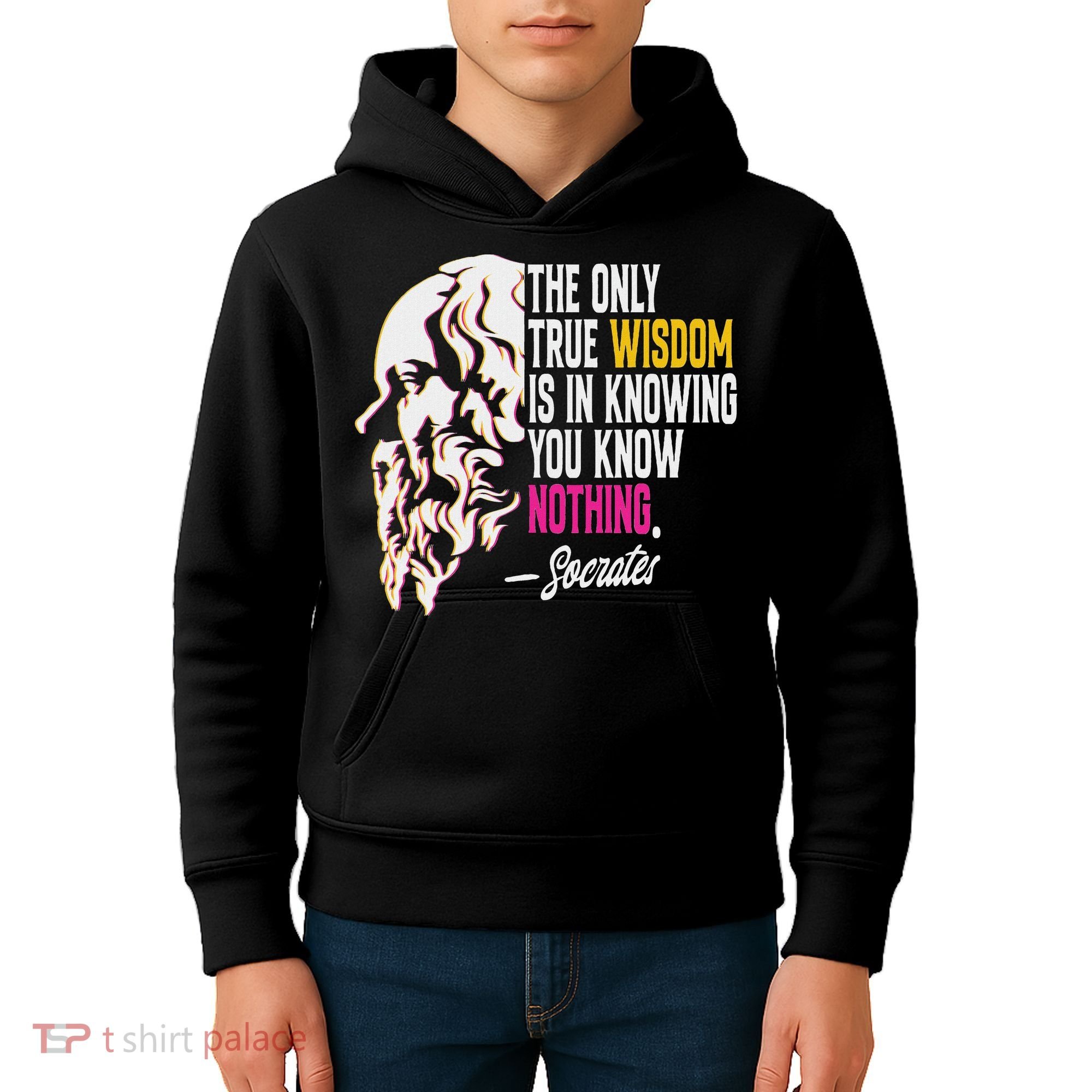 Ancient Greek Philosophy Quote The Only True Wisdom Socrates Kids Hoodie