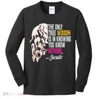 Ancient Greek Philosophy Quote The Only True Wisdom Socrates Kids Long Sleeve Shirt thumb 0