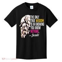 Ancient Greek Philosophy Quote The Only True Wisdom Socrates Kids T-Shirt thumb 0