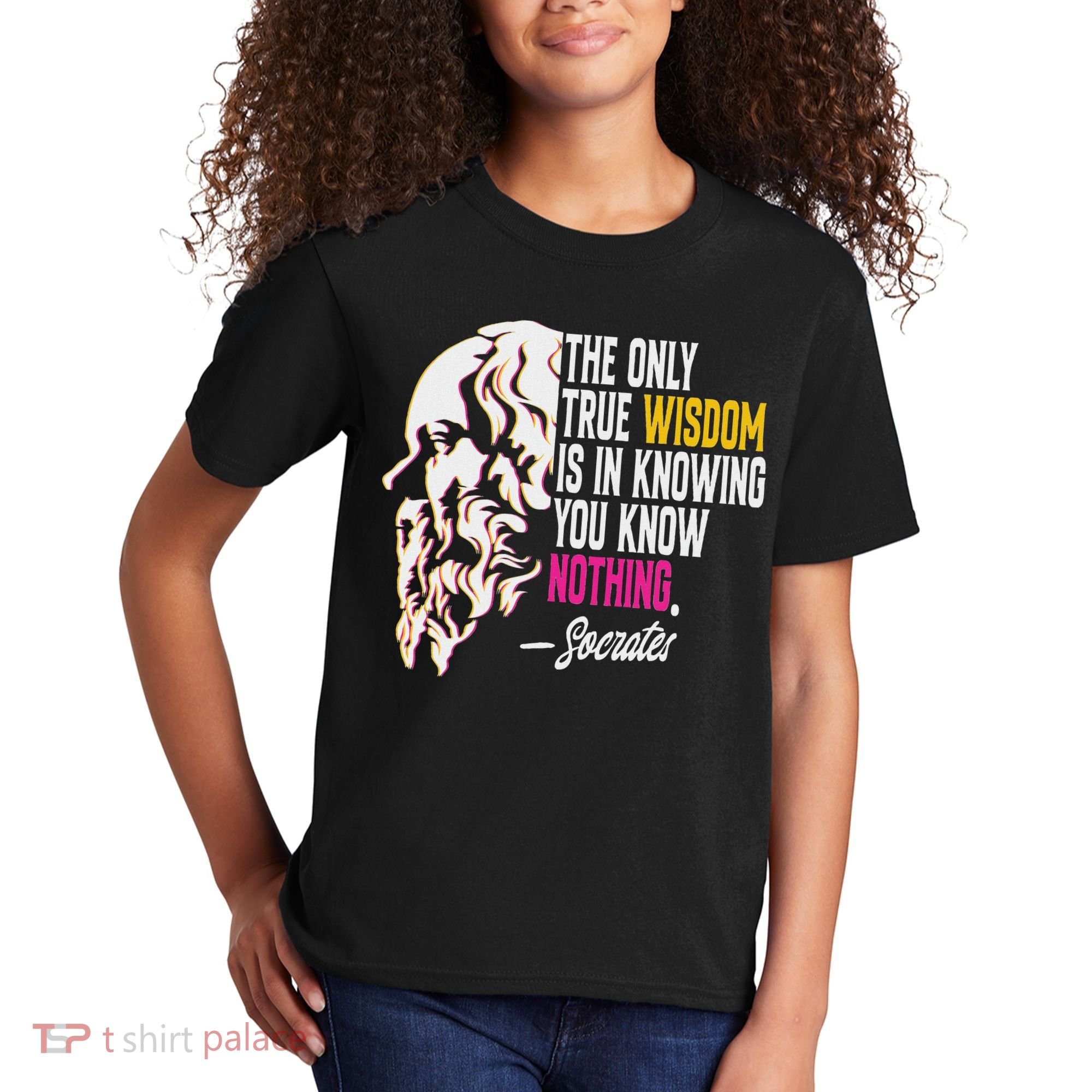 Ancient Greek Philosophy Quote The Only True Wisdom Socrates Kids T-Shirt