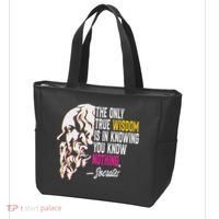Ancient Greek Philosophy Quote The Only True Wisdom Socrates Tote Bag thumb 3