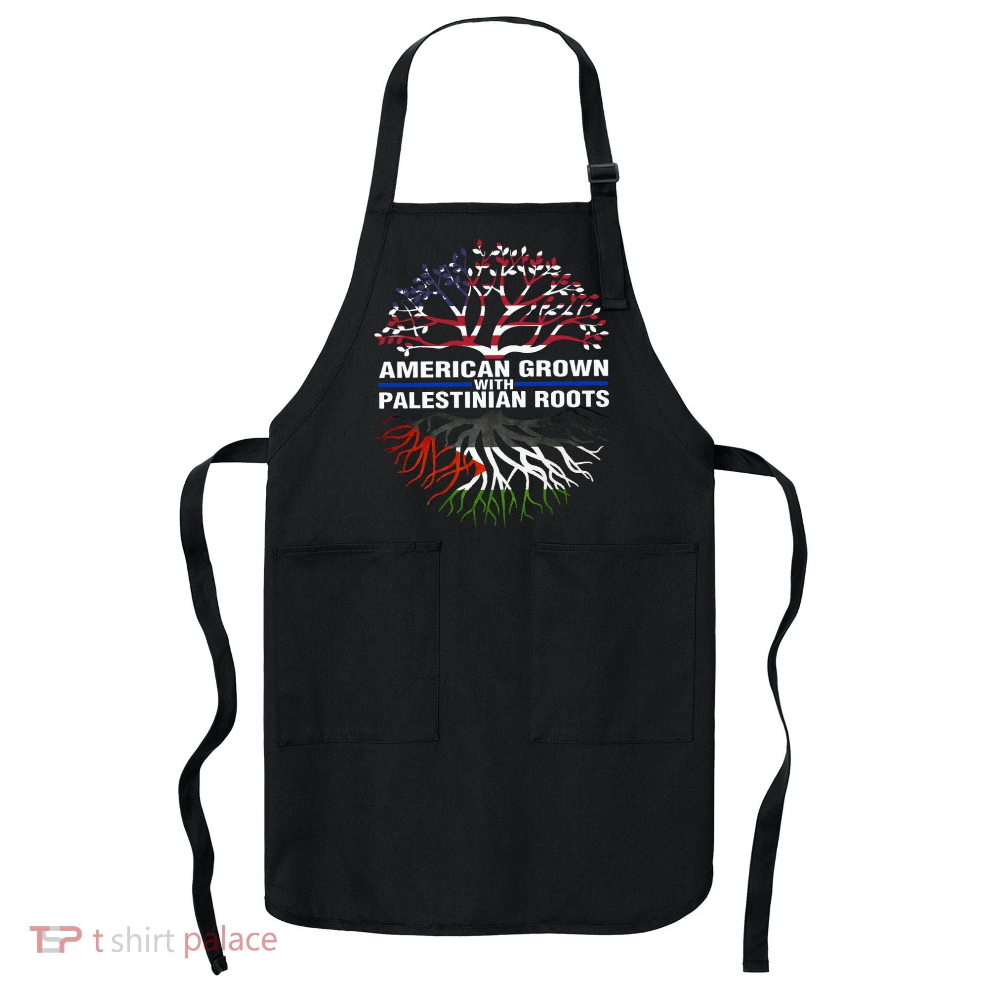 American Grown Palestinian Roots Palestine Flag Apron