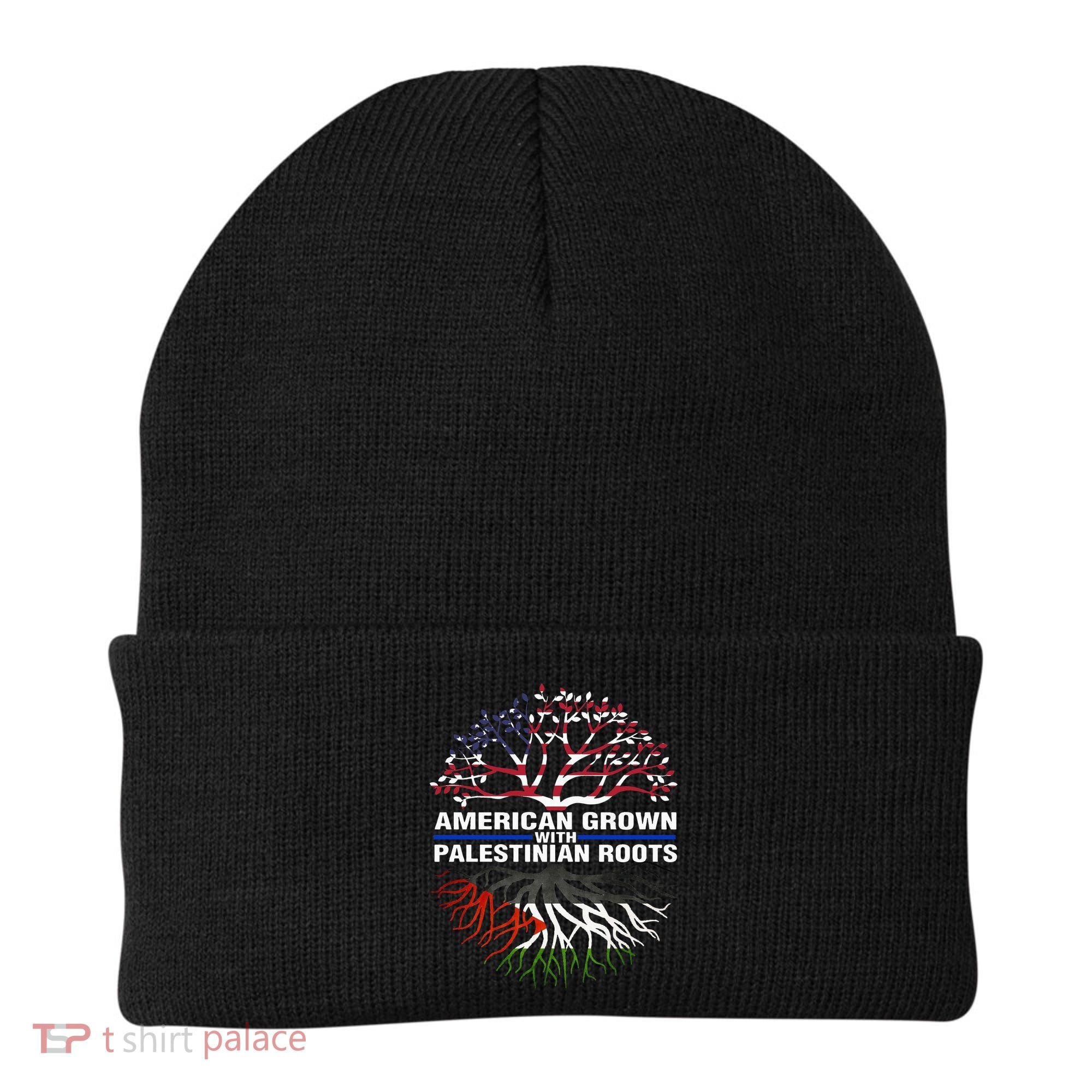 American Grown Palestinian Roots Palestine Flag Beanie
