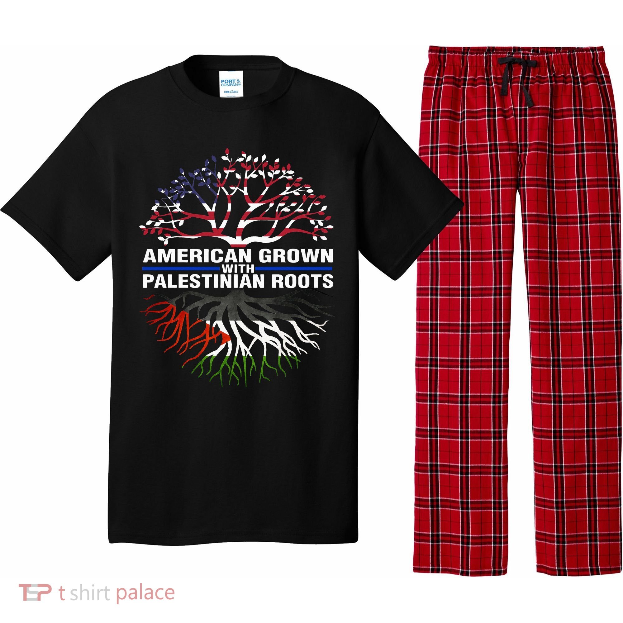 American Grown Palestinian Roots Palestine Flag Pajama Set
