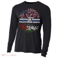 American Grown Palestinian Roots Palestine Flag Cooling Performance Long Sleeve Crew thumb 0