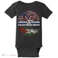 American Grown Palestinian Roots Palestine Flag Baby Bodysuit thumb 0