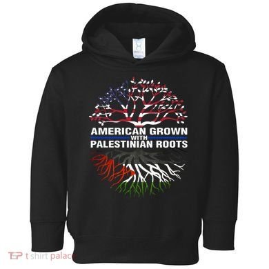 American Grown Palestinian Roots Palestine Flag Toddler Hoodie