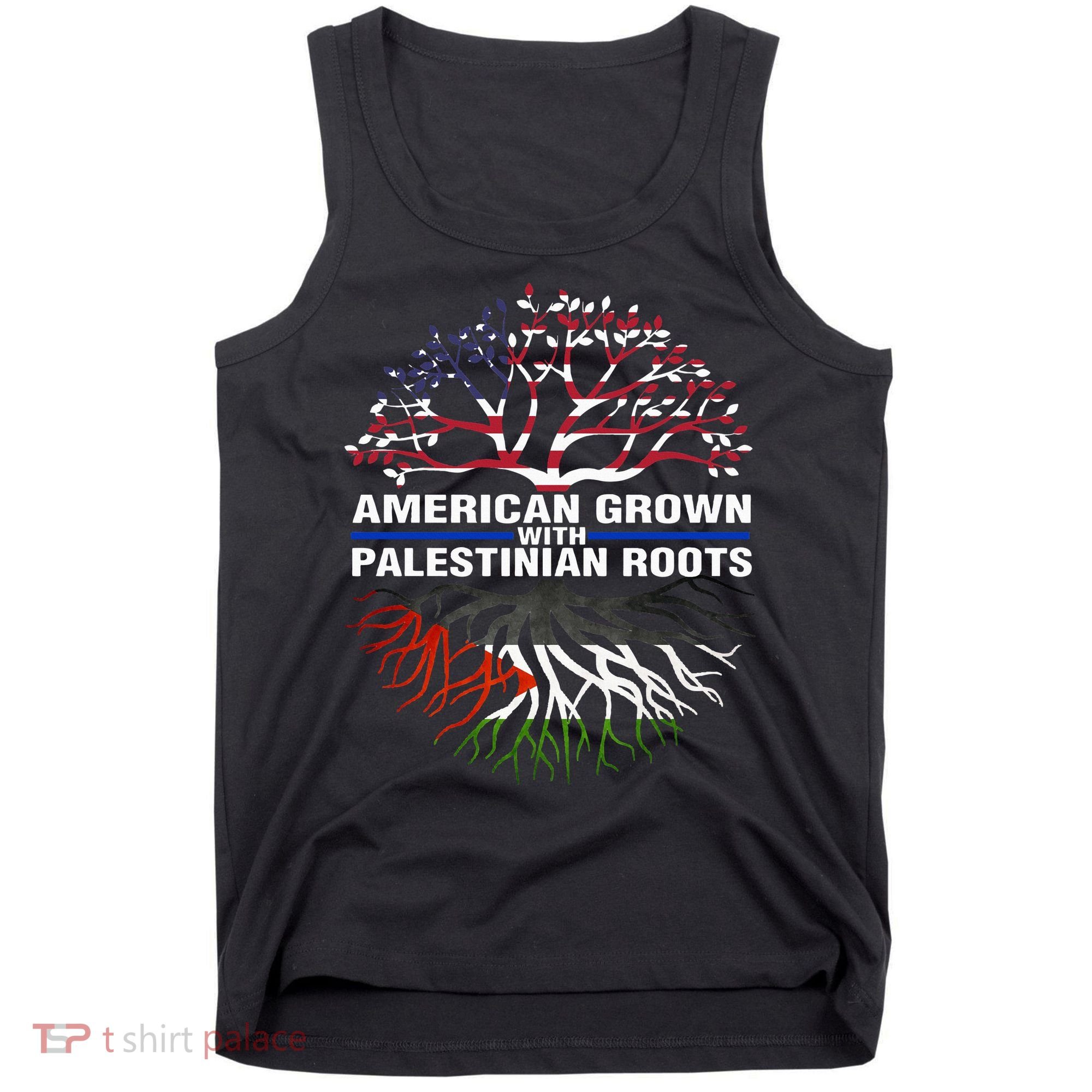 American Grown Palestinian Roots Palestine Flag Tank Top