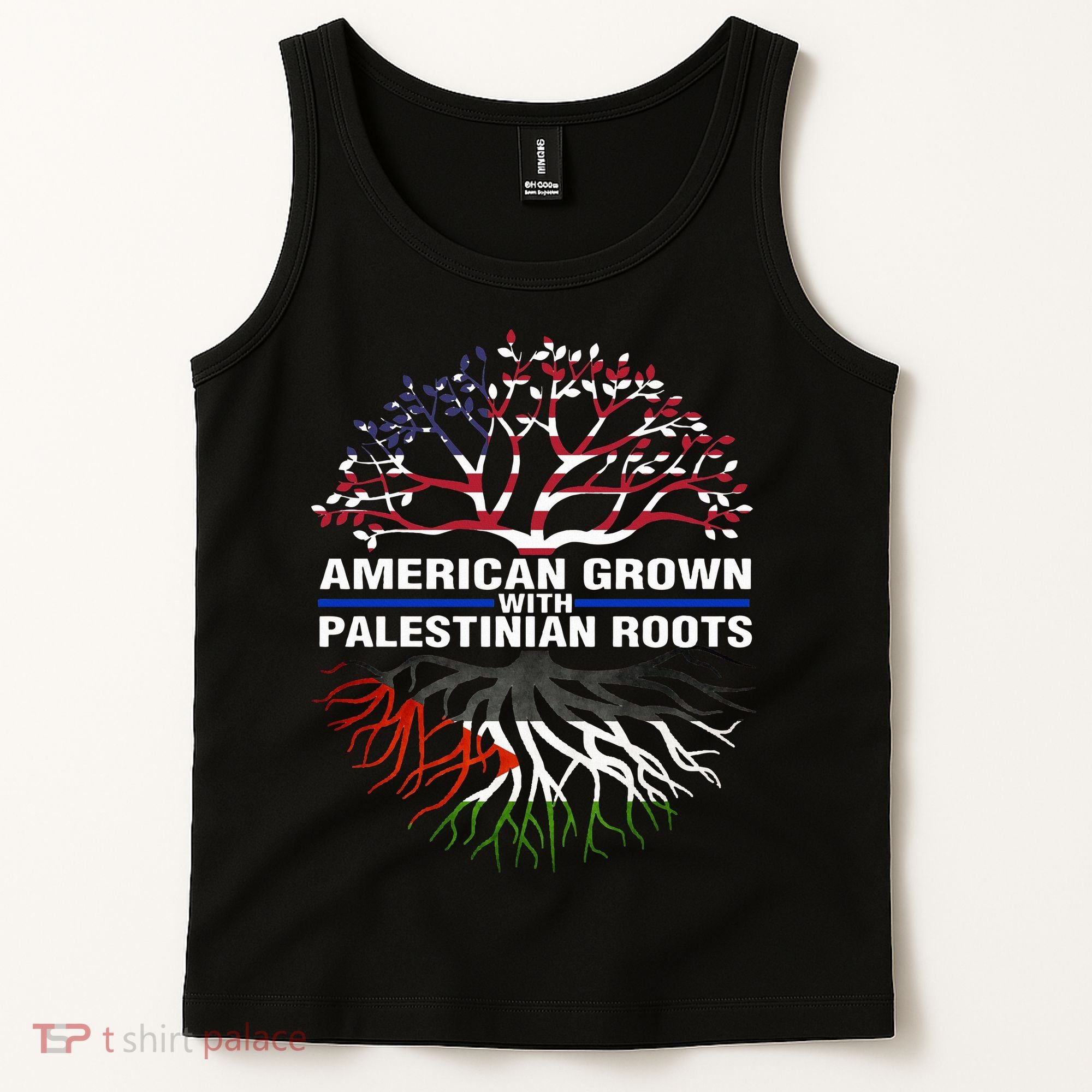 American Grown Palestinian Roots Palestine Flag Tank Top
