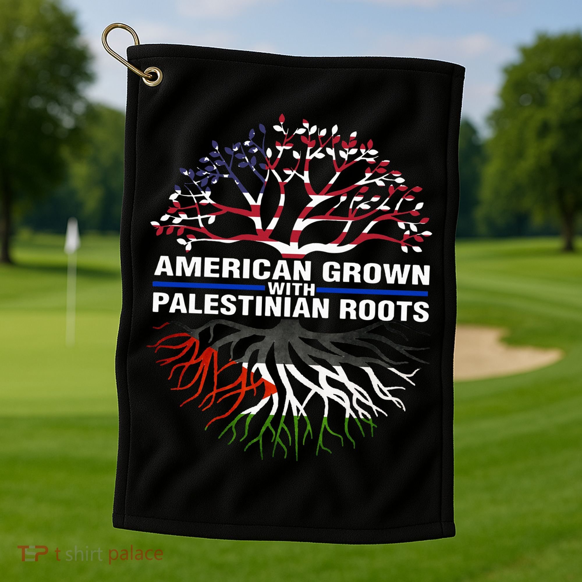 American Grown Palestinian Roots Palestine Flag Golf Towel
