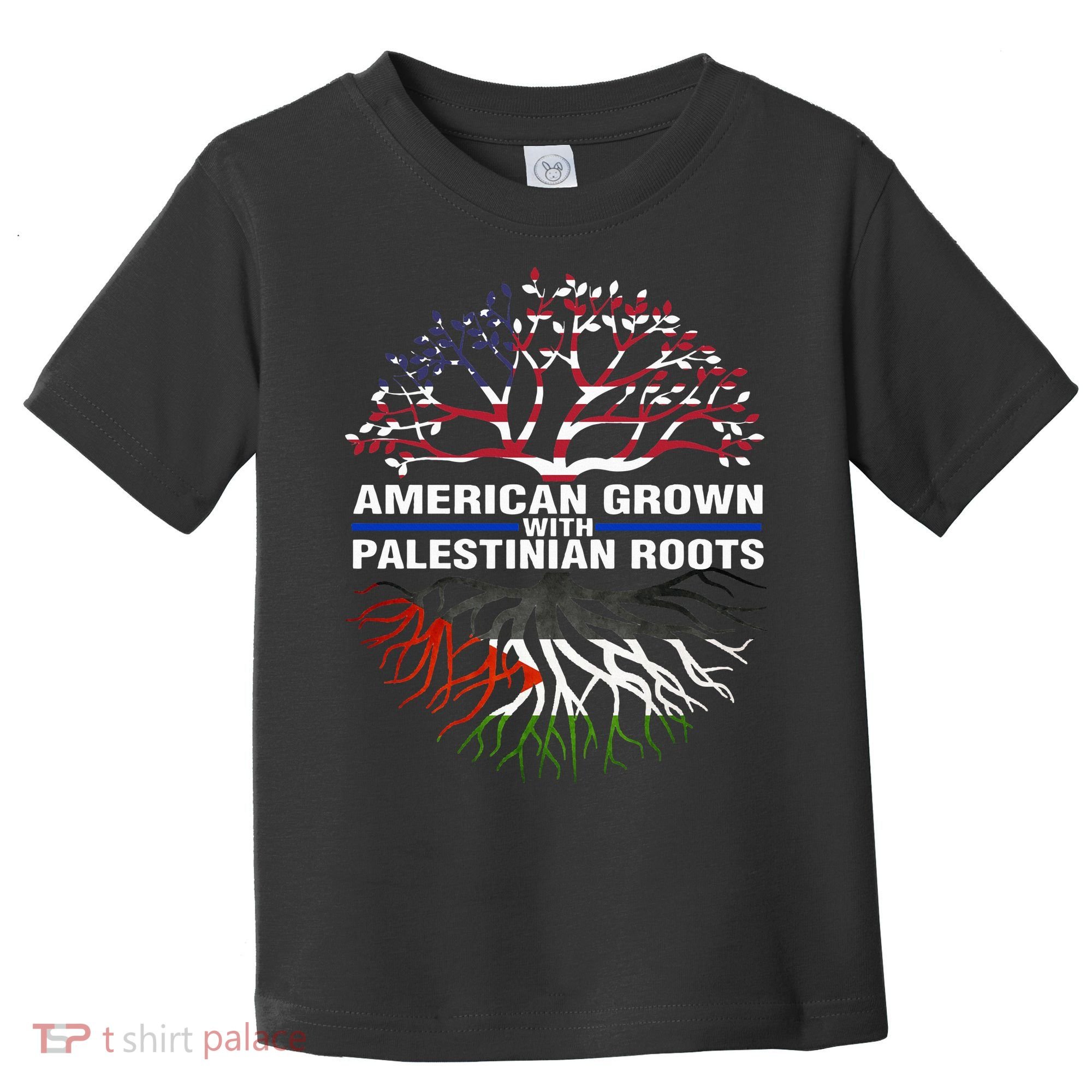 American Grown Palestinian Roots Palestine Flag Toddler T-Shirt