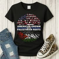 American Grown Palestinian Roots Palestine Flag Women's T-Shirt thumb 3