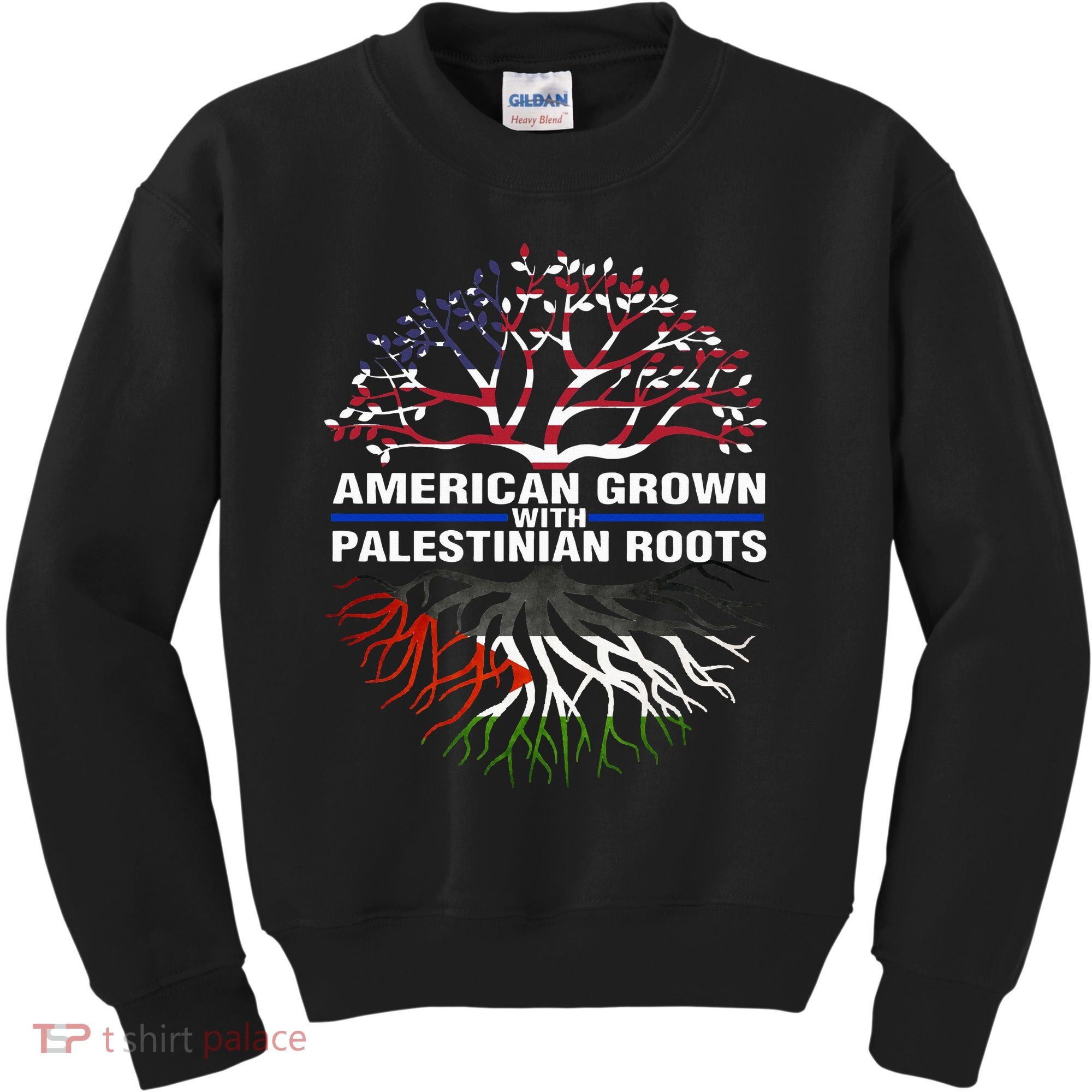 American Grown Palestinian Roots Palestine Flag Kids Sweatshirt
