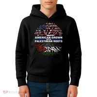 American Grown Palestinian Roots Palestine Flag Kids Hoodie thumb 4