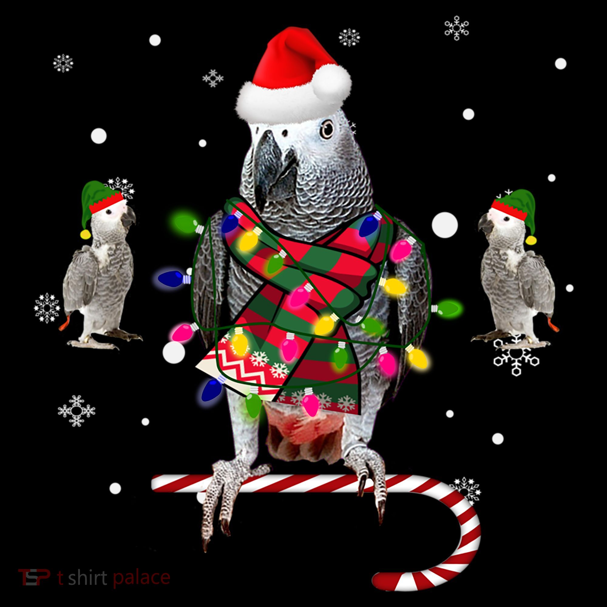 African Grey Parrot Funny Christmas Santa Hat On Gift Coffee Mug