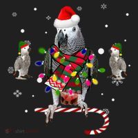 African Grey Parrot Funny Christmas Santa Hat On Gift Beanie thumb 2