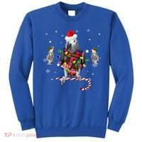 African Grey Parrot Funny Christmas Santa Hat On Gift Sweatshirt thumb 0
