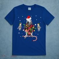 African Grey Parrot Funny Christmas Santa Hat On Gift T-Shirt thumb 5