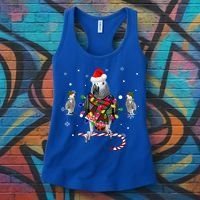 African Grey Parrot Funny Christmas Santa Hat On Gift Women's Tank Top thumb 3