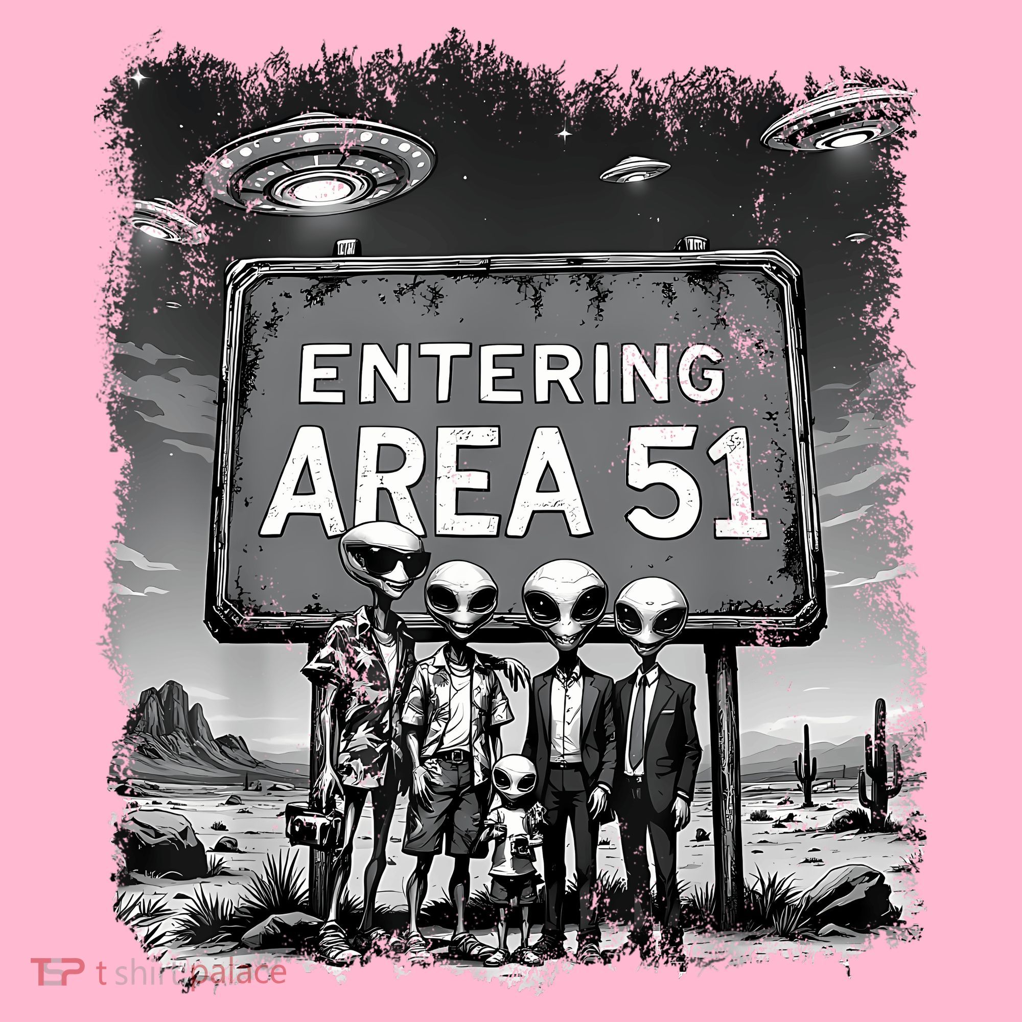 Aliens Group Photo Entering Area 51 Funny Ufo Uap Conspiracy Coaster